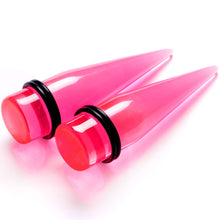 Load image into Gallery viewer, 00G to 25mm Pink Acrylic Straight Taper Stretching Kit Set of 2