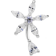 Load image into Gallery viewer, 16G 1/4 Clear CZ Gem Flower Cartilage Tragus