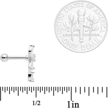 Load image into Gallery viewer, 16G 1/4 Clear CZ Gem Flower Cartilage Tragus