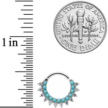 Load image into Gallery viewer, 16G 5/16 Turquoise Western CZ Bendable Daith Cartilage