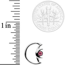 Load image into Gallery viewer, 16G 3/8 Pink Gem Crescent Moon Closure Ring