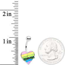 Load image into Gallery viewer, Embrace Pastel Rainbow Heart Dangle Belly Ring