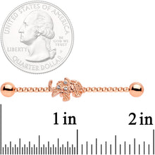 Load image into Gallery viewer, 14G Clear Gem Rose Gold Tone Elephant Industrial Barbell 38mm