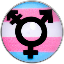 Load image into Gallery viewer, Pink Blue White Transgender Pride Logo Barbell Tongue Ring