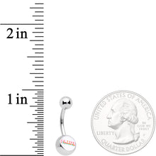 Load image into Gallery viewer, Rainbow Text Gay Pride Belly Ring