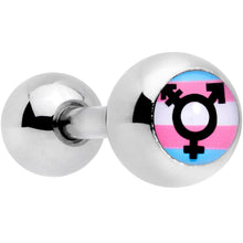 Load image into Gallery viewer, 16G 1/4 Pink Blue White Transgender Pride Flag Cartilage Tragus