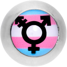 Load image into Gallery viewer, 16G 1/4 Pink Blue White Transgender Pride Flag Cartilage Tragus