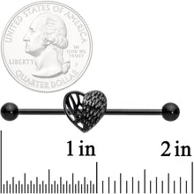 Load image into Gallery viewer, 14G Black Angels Wing Industrial Barbell 38mm