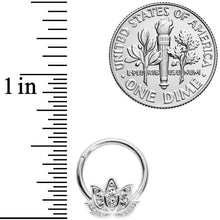 Load image into Gallery viewer, 16G 3/8 Clear Gem Lotus Flower Hinged Segment Ring