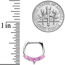 Load image into Gallery viewer, 16G 3/8 Pink CZ Gem Blaze Cartilage Clicker