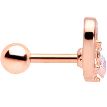 Load image into Gallery viewer, 16G 1/4 Aurora Gem Rose Gold Tone Hollow Heart Cartilage Tragus