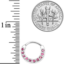 Load image into Gallery viewer, 16G 5/16 Pink Gem Paved Cartilage Clicker