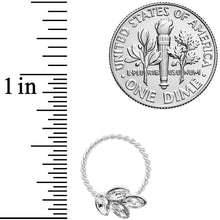Load image into Gallery viewer, 16G 3/8 Clear Gem Leaves Twisted BCR Captive Ring