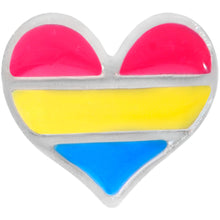 Load image into Gallery viewer, 16G 1/4 Pansexual Pride Heart Cartilage Tragus Earring