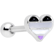 Load image into Gallery viewer, 16G 1/4 Asexual Pride Heart Cartilage Tragus Earring