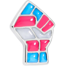 Load image into Gallery viewer, 16G 1/4 Transgender Pride Fist Tragus Cartilage Earring