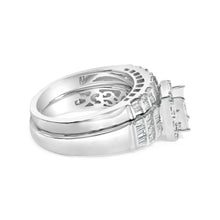 Load image into Gallery viewer, Sterling Silver 1.0 Cttw Diamond Composite Head Bridal Engagement Ring Set