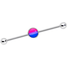 Load image into Gallery viewer, 14G Pink Purple Blue Bisexual Pride Industrial Barbell 38mm