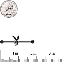 Load image into Gallery viewer, 14G Licensed Playboy Bunny Skeleton Industrial Barbell 38mm