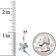 Load image into Gallery viewer, Clear Blue Gem Water Fairy Belly Ring Set of 3