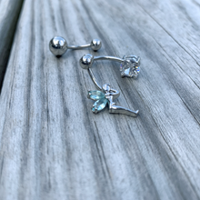 Load image into Gallery viewer, Clear Blue Gem Water Fairy Belly Ring Set of 3