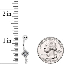 Load image into Gallery viewer, Clear Gem Lock and Key Belly Ring Set of 3