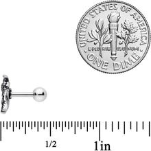 Load image into Gallery viewer, 16G 1/4 Black Gem Egypt Cleopatra Anubis Cartilage Tragus Earring
