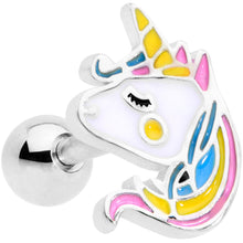 Load image into Gallery viewer, 16G 1/4 Pastel Unicorn Cartilage Tragus Earring