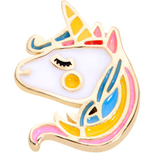 Load image into Gallery viewer, 16G 1/4 Gold Tone Pastel Unicorn Cartilage Tragus Earring