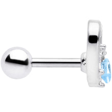 Load image into Gallery viewer, 16G 1/4 Blue Gem Rose Flower Hollow Heart Cartilage Tragus