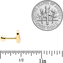 Load image into Gallery viewer, 16G 1/4 Clear Gem Gold Tone Hollow Heart Cartilage Tragus