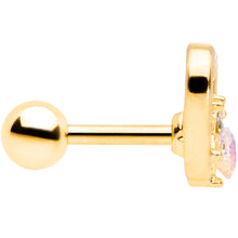 Load image into Gallery viewer, 16G 1/4 Aurora Gem Gold Tone Hollow Heart Cartilage Tragus