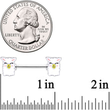 Load image into Gallery viewer, 14G 9/16 Sweet Llama Barbell Nipple Ring Set