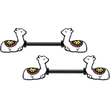 Load image into Gallery viewer, 14G 9/16 Snoozing Llama Barbell Nipple Ring Set