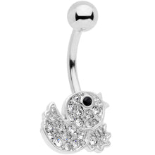 Load image into Gallery viewer, Clear Black Gem Ducky Belly Ring