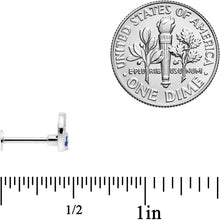 Load image into Gallery viewer, 16G 5/16 Clear Blue CZ Gem Moonflower Labret Monroe Tragus