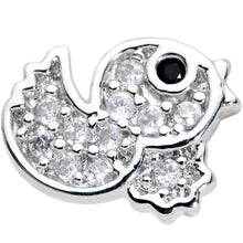 Load image into Gallery viewer, 16G 5/16 Clear Black CZ Gem Ducky Internally Threaded Labret
