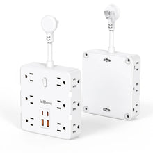 Load image into Gallery viewer, 16-in-1 Power Strip – 12 AC Outlets & 4 USB Ports, White