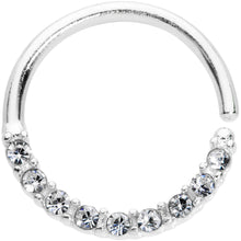 Load image into Gallery viewer, 16G 3/8 Clear Gem Simple Elegance Seamless Circular Ring
