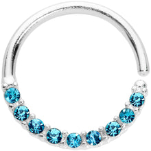 Load image into Gallery viewer, 16G 3/8 Blue Gem Simple Elegance Seamless Circular Ring