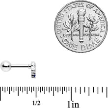 Load image into Gallery viewer, 16G 1/4 Blue CZ Gem Tiny Hearts Cartilage Tragus Earring