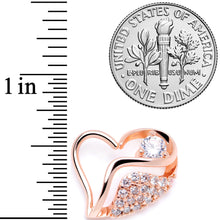 Load image into Gallery viewer, 16G 5/16 Clear CZ Gem Rose Gold Tone Heart Left Closure Ring