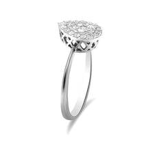 Load image into Gallery viewer, 10K White Gold 3/8 Cttw Round-Cut Lab Grown Diamond Cluster Pear Promise Ring (G-H Color, VS2-SI1 Clarity) - Size 7
