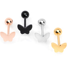 Load image into Gallery viewer, Multicolor Butterfly Barbell Tongue Ring Set of 4
