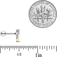 Load image into Gallery viewer, 16G 1/4 Clear Yellow CZ Gem Bee Cartilage Tragus Earring
