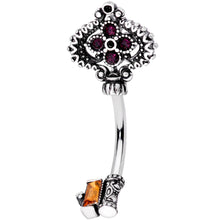 Load image into Gallery viewer, Red Brown Gem The Kings Key Top Mount Belly Ring