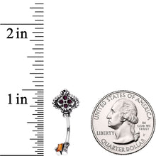 Load image into Gallery viewer, Red Brown Gem The Kings Key Top Mount Belly Ring