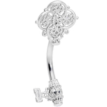 Load image into Gallery viewer, Ornate Filigree Key Top Mount Belly Ring