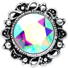 Load image into Gallery viewer, Aurora Gem Filigree Flower Double Flare Plug Set 2G to 1 Inch