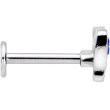 Load image into Gallery viewer, 16G 5/16 Clear CZ Gem Blue Gem Butterfly Labret Monroe Tragus